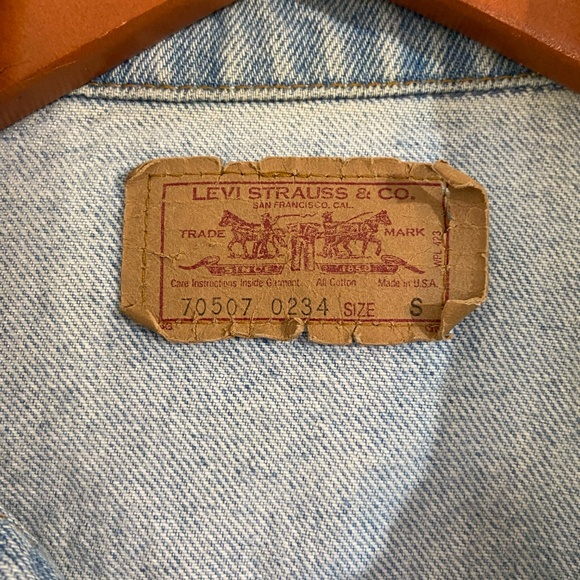 Vintage Levis USA Trucker 70507 0234 80-90's Light Wash Denim Jacket Men's Small - Picture 6 of 12